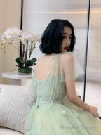 Beautiful Green Tulle Tulle With Lace Prom Dress Prom Dress, Green Prom Dresses
