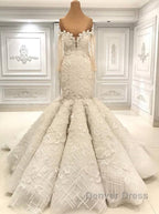 Beautiful Ivory Mermaid Sweetheart Lace Bridal Gown for Wedding