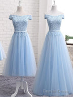 Beautiful Light Blue Prom Dress, Charming Blue Bridesmaid Dress , Prom Dresses