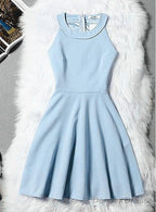 Beautiful Light Blue Short Halter Homecoming Dresses