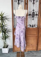 Beautiful Light Purple Spaghetti Strap Butterfly Printed Chiffon Prom Dresses
