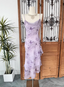 Beautiful Light Purple Spaghetti Strap Butterfly Printed Chiffon Prom Dresses