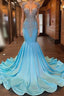 Beautiful Long Sleeveless Mermaid Prom Dresses With Beading