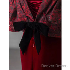 Beautiful Mermaid Off The Shoulder Long Red Prom Dress