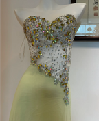 Beautiful Mermaid Sweetheart Neckline Rhinestone Chiffon Long Prom Dresses Evening Dresses