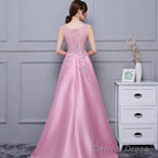 Beautiful Pink High Low Satin And Lace Homecoming Dress, Cute Short Prom Dresses