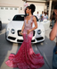 Beautiful Pink Sequin Beaded Mermaid Prom Dress
