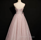 Beautiful Pink Tulle Sequins Strapless Pleats Beading Prom Dresses Formal Ball Gown Brithday Quinceanera Dresses