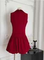 Beautiful Red Three-Dimensional Flower Sleeveless Polo Collar Sleeveless Flower Bud Birthday Short Skirt Homecoming Dresses