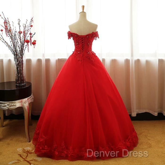 Beautiful Red Tulle Sweet 16 Gowns, Prom Gowns, Red Party Dresses Secondary image