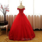 Beautiful Red Tulle Sweet 16 Gowns, Prom Gowns, Red Party Dresses