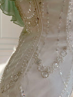 Beautiful Spaghetti Strap Mermaid Beaded Chiffon Prom Dress