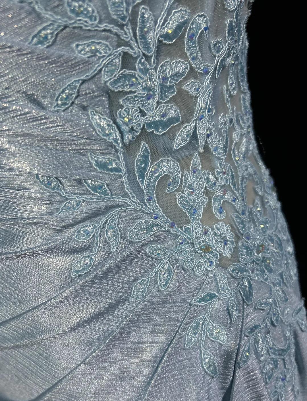 Beautiful Spaghetti Strap Mermaid Glitter Satin Long Prom Backless Applique Prom Gowns Simple Wedding Dresses