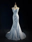 Beautiful Spaghetti Strap Mermaid Glitter Satin Long Prom Backless Applique Prom Gowns Simple Wedding Dresses