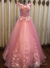 Beautiful Sweetheart Pink Tulle Party Dress, Pink Formal Dresses