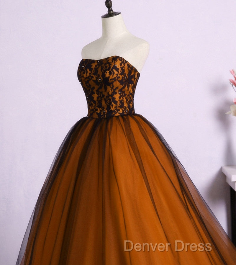 Beautiful Tulle A-Line Ball Gown Sweet 16 Party Dresses, Long Prom Dresses Secondary image