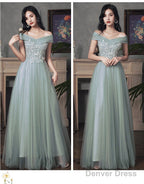Beautiful Tulle A Line Floor Length Prom Dress Prom Dress, Tulle Prom Dresses With Lace