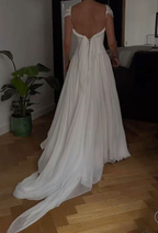 Beautiful White Chiffon A Line Prom Dress Wedding Dresses