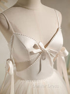 Beige Aline Tulle Short Prom Dress Beige Tulle Homecoming Dresses