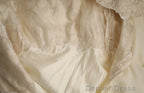 Beige Square Neck Chiffon Lace Empire Dress Long Prom Dress Beaded Wedding Dresses