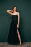 A Line Lace Appliques Long Prom Dresses