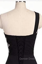 Black and Blue Gradient Chiffon Beaded Party Dresses, A-line Chiffon Homecoming Dresses