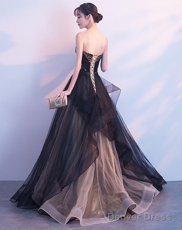 Black And Champagne Tulle Sweet 16 Dress, Beautiful Prom Dress Secondary image