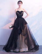 Black And Champagne Tulle Sweet 16 Dress, Beautiful Prom Dress