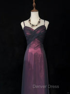 Black and Red Sweetheart Long Prom Dress, Straps Long Prom Dresses
