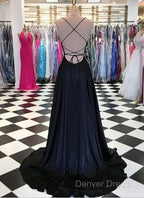 Black And Royal Blue Prom Dresses,  Evening Gown, Graduation School Party Dresses, Winter Formal Dresses