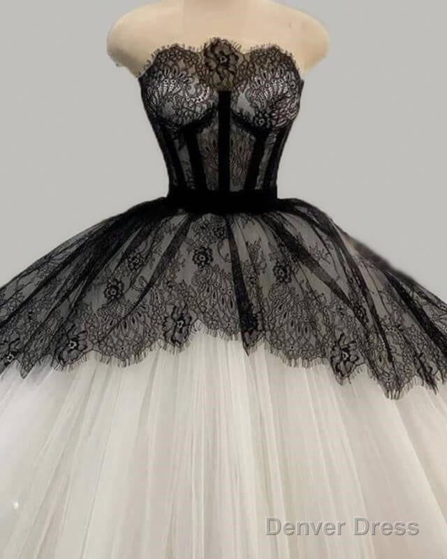 Black And White Ball Gowns Prom Dresses