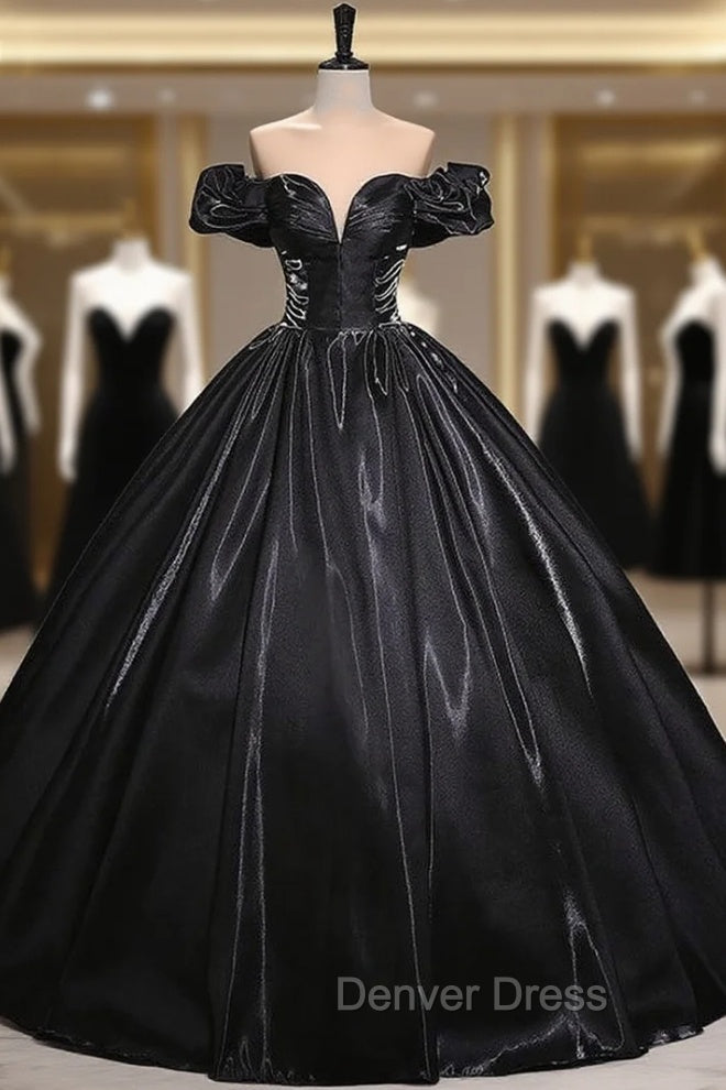 Black Ball Gown Off the Shoulder Quinceanera Dresses Main image