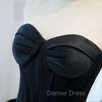 Black Ball Gowns Sweetheart Satin and Tulle Prom Gowns, Black Prom Dresses