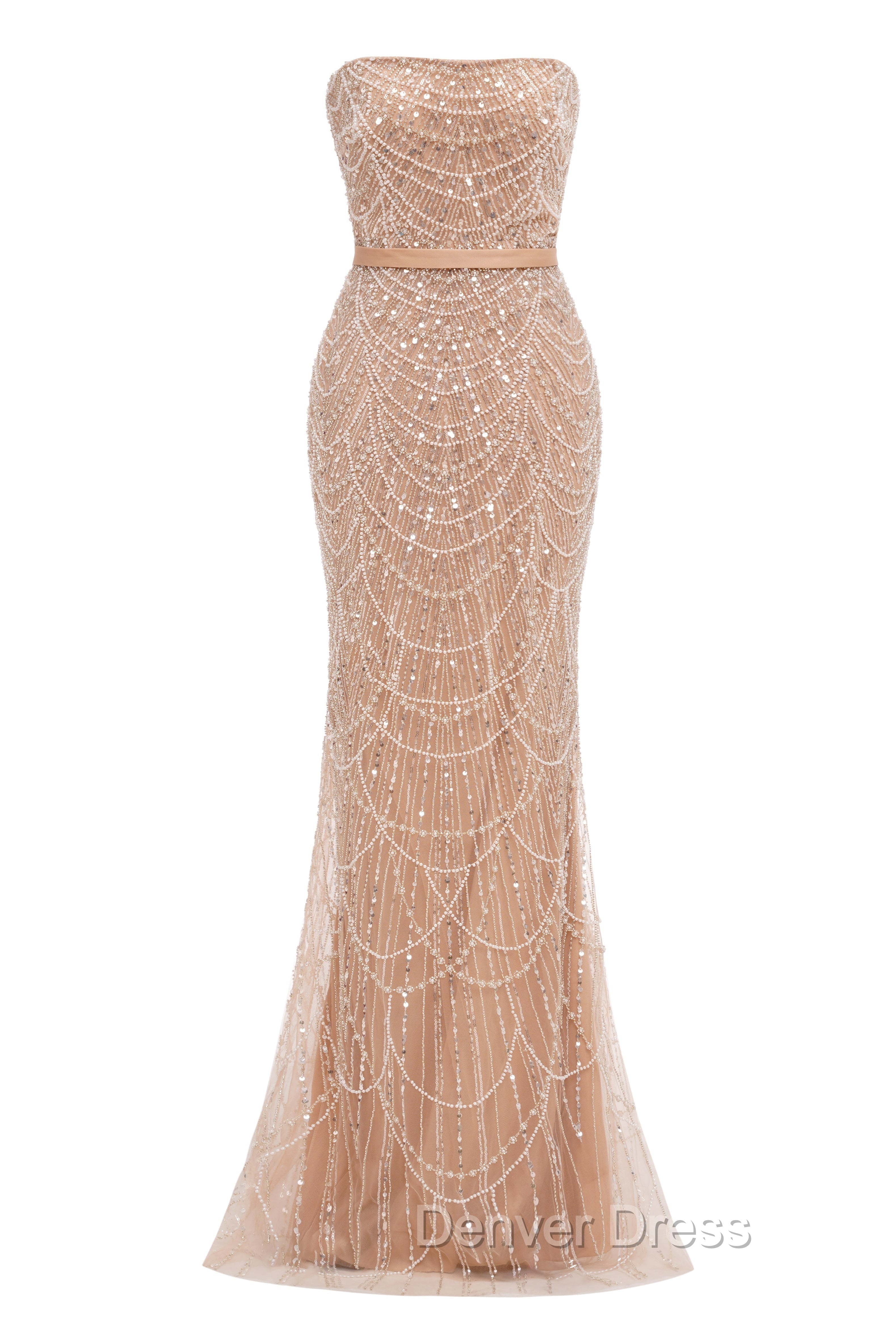Black Beading Prom Dress Sweep Train High Neck Zipper Sleeveless Prom Dresses