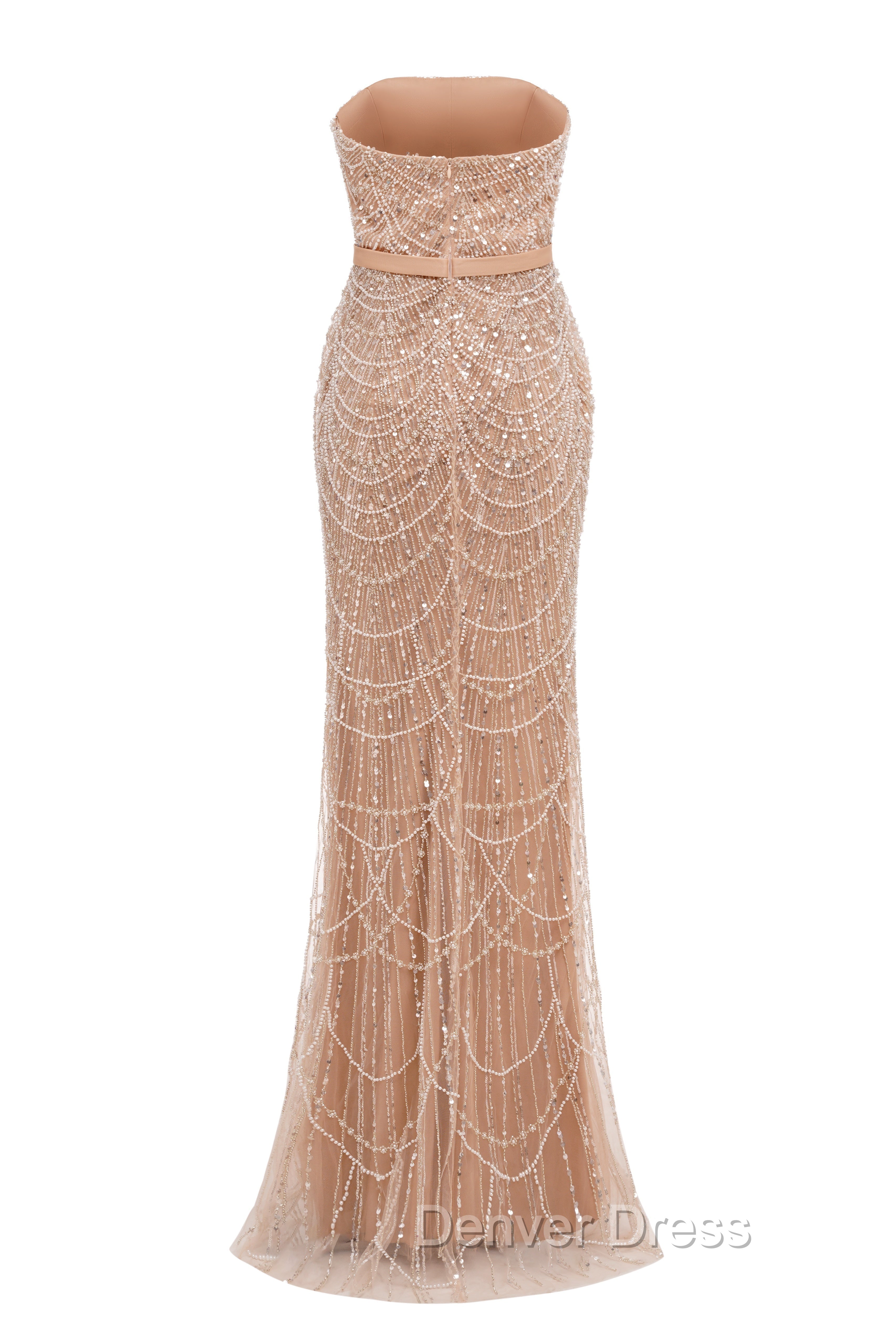 Black Beading Prom Dress Sweep Train High Neck Zipper Sleeveless Prom Dresses