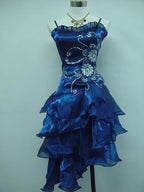 Black Chiffon Beaded Mini Satin Short Prom Dress Homecoming Dresses