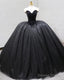 Black Corset Ball Gowns Wedding Dresses Sweetheart