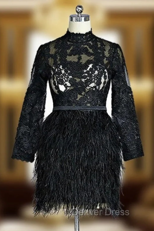 Black Prom Celebrity Dresses Sheath Long Sleeves