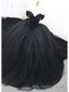 Black Gothic Beading Off-The-Shoulder Ball Gowns Wedding Dress Prom Dresses
