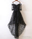 Black High Low Lace Prom Dress, Black Homecoming Dresses