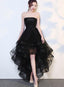 Black High Low Tulle And Applique Fashion Homecoming Dress, Black Prom Dress, Tulle Prom Dresses