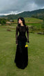 Black Lace Sexy A Line Long Sleeve Prom Dress Prom Gowns