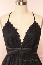 Black Lace Straps A Line Short Prom Dress Lace Homecoming Dresses