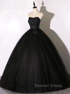 Black Long Prom Dress, Black Lace Prom Dresses