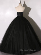 Black Long Prom Dress, Black Lace Prom Dresses