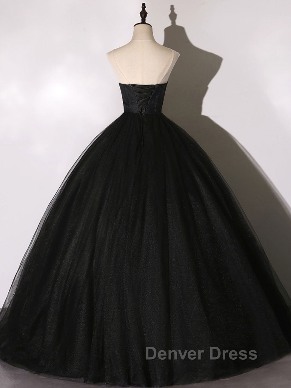 Black Long Prom Dress, Black Lace Prom Dresses