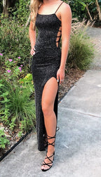 Black Long Prom Dress,Strapless Mermaid Prom Dress,Sparkle Tight Prom Dresses