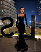 Black Long Sleeve Prom Dresses Prom Gowns