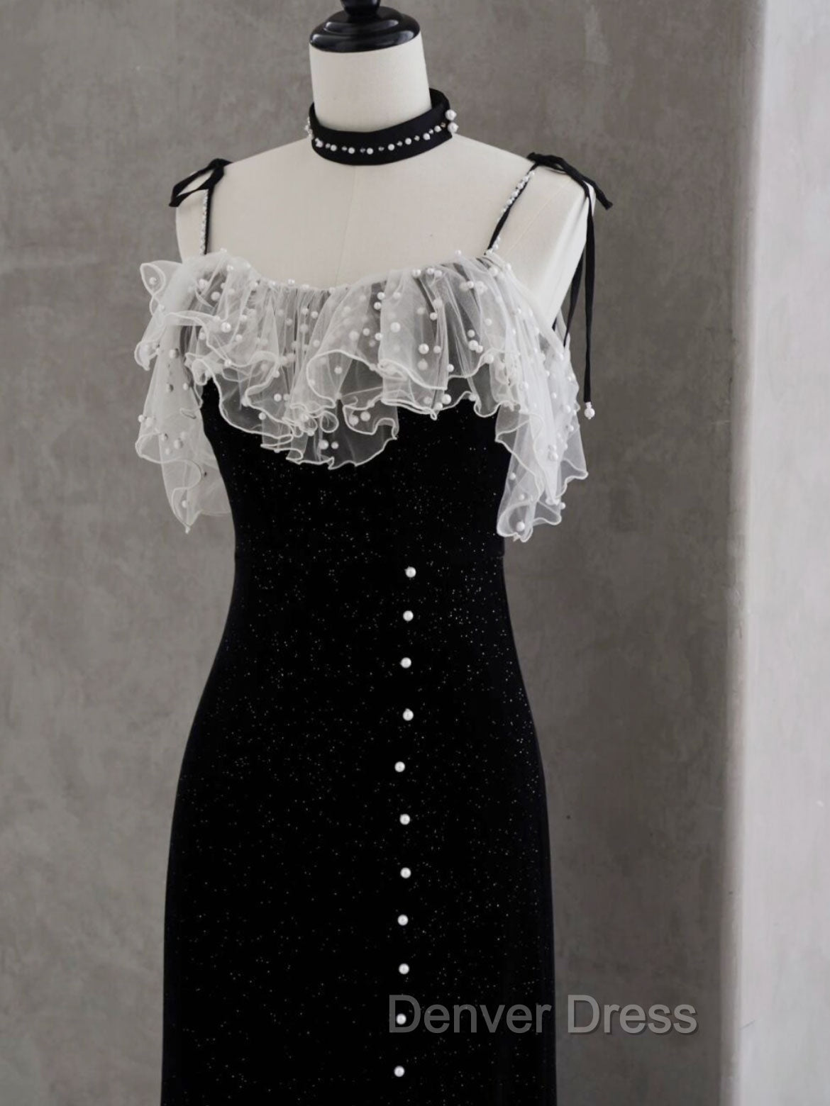 Black Mermaid Velvet Short Prom Dress, Black Short Prom Dresses