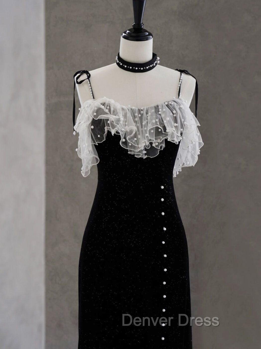 Black Mermaid Velvet Short Prom Dress, Black Short Prom Dresses